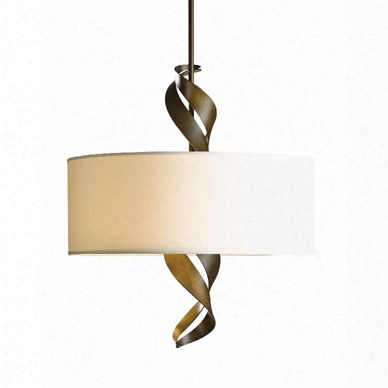 Hubbardton Forge Folio Drum Shade Standard Pendant In Mahogany