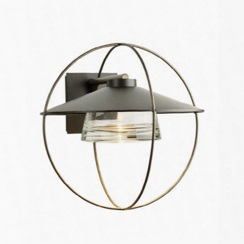 Hubbardton Forge Halo 1 Light Large Outdoor Sconce In Mahogany