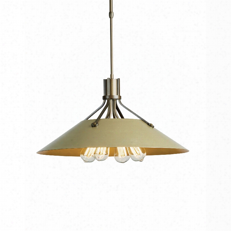 Hubbardton Forge Henry 4 Light Mahogany Metal Shade Lonng Pendant