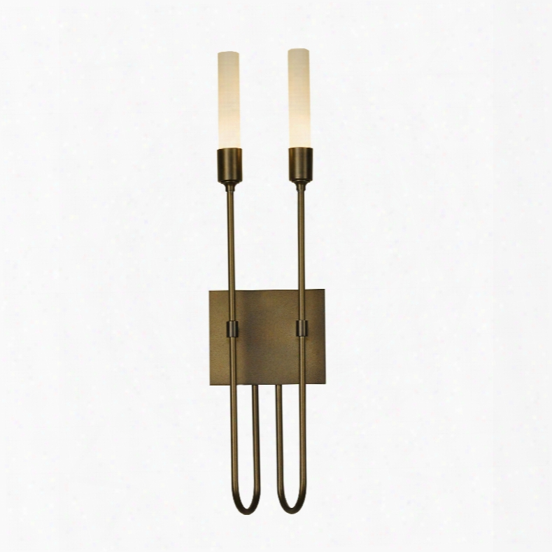 Hubbardton Forge Lisse 2 Light Sconce In Mahogany