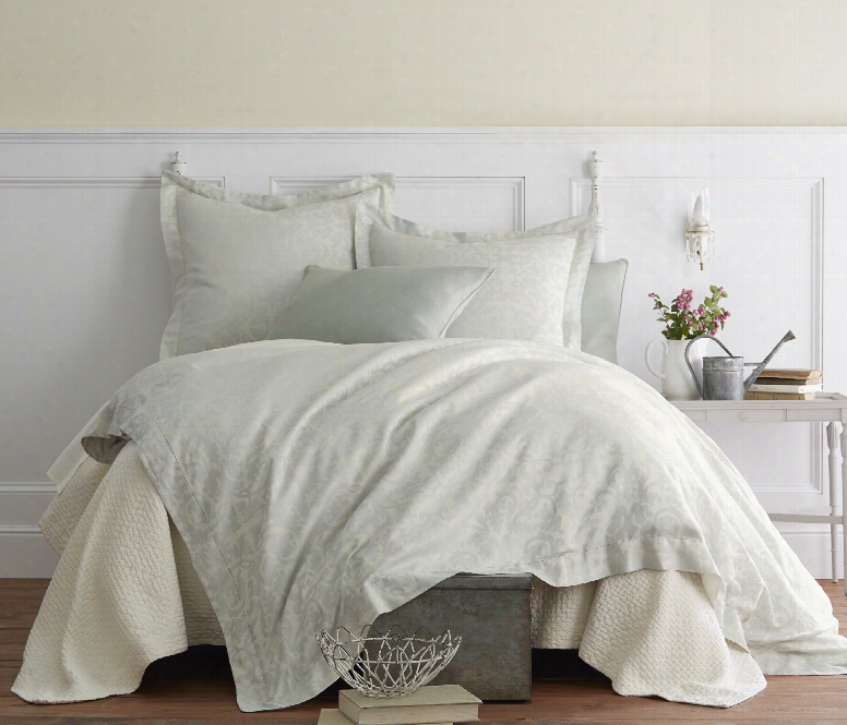 Peacock Alley Marcella Jacquard King Duvet Cover In Mist