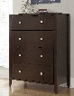 Hillsdale Kids Pulse 5 Drawer Chest in Chocolate