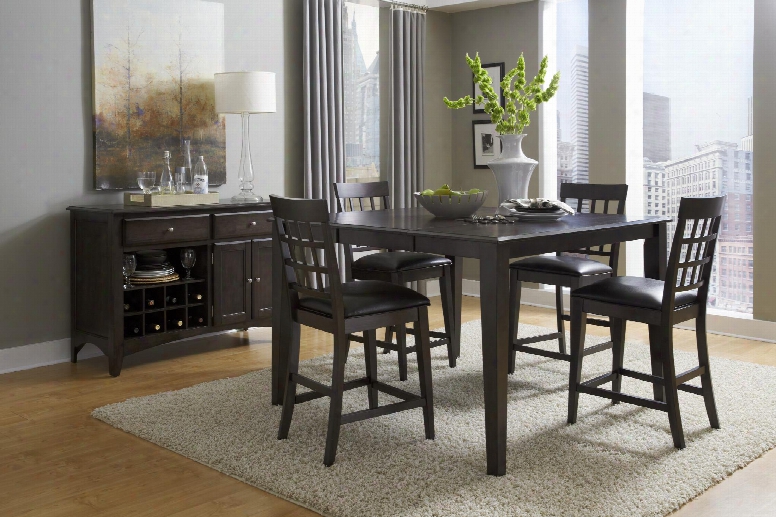 Aamerica Bristol Point 5 Piece Dining Set In Warm Grey