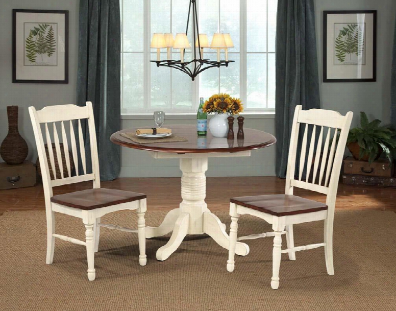 Aamerica Bri Tish Isles 3 Piece Dining Set In Merlot Buttermilk