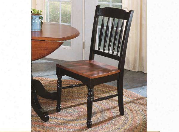 Aamerica British Isles Slatback Side Chair Set Of 2 In Oak Black