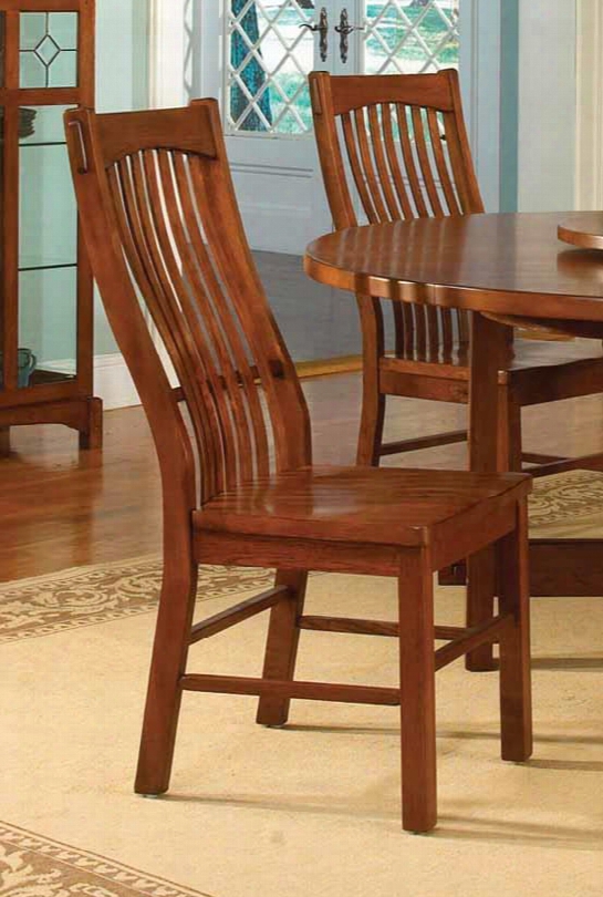 Aamerica Laurelhurst Slatback Side Chair Set Of 2 In Mission Oak