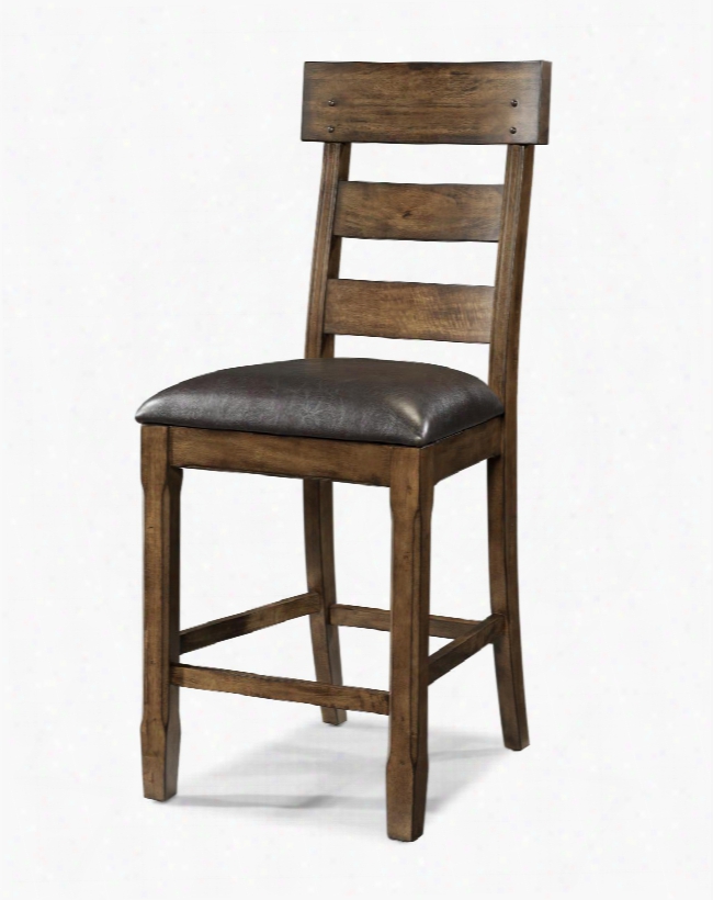 Aamerica Oark Ladderback Upholstered Seat Counter Chair Set Of 2