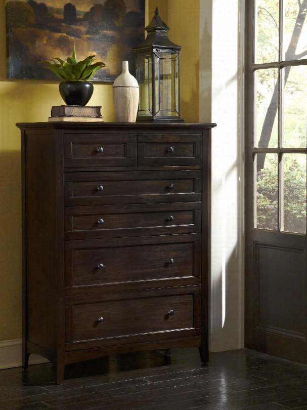 Aamerica Westlake 6 Drawer Chestin Dark Mahogany