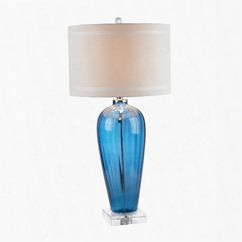 Dimond Ligting Blue Glass 1-light Crystal Table Lamp