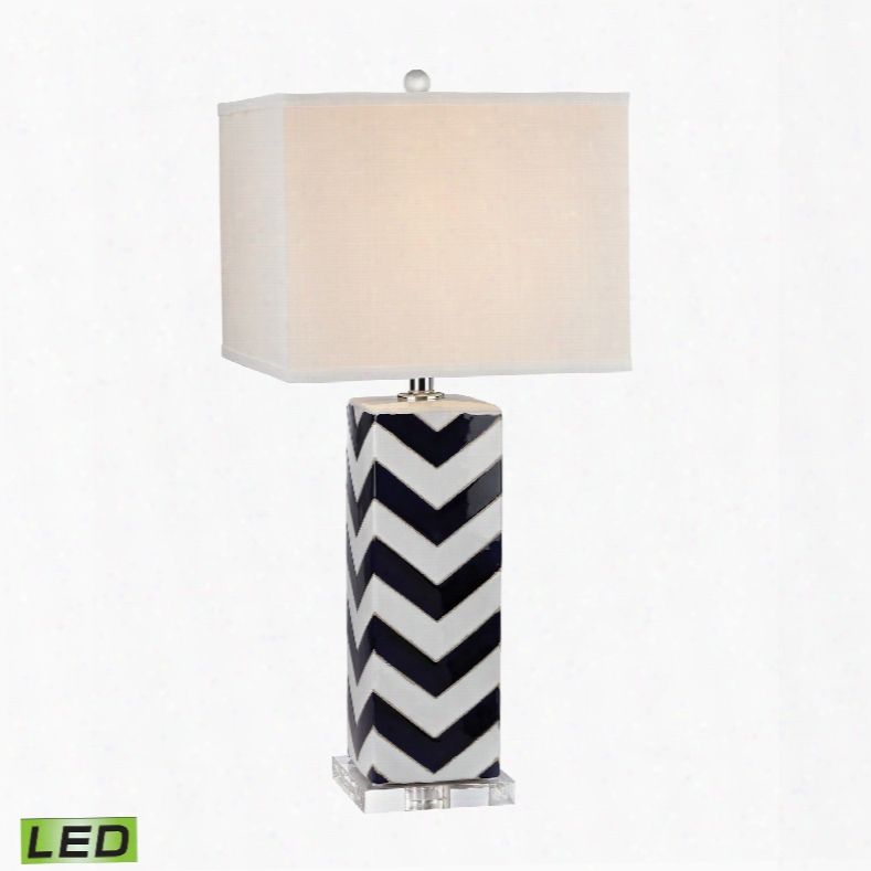 Dimond Lighting Chevron 1-light Table Lamp In Navy And White