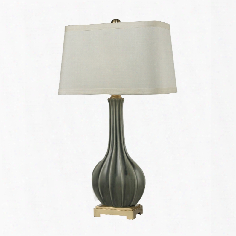 Dimond Lighting Fluted 1-light Table Lamp In Grey And Antique Brass