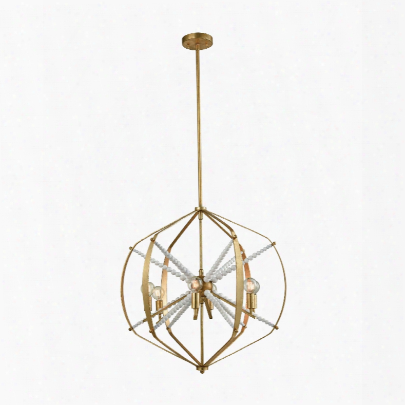 Dimond Lighting Mercury 6-light Chandelier In Antique Gold Leaf