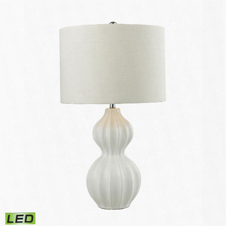 Dimond Lighting Ribbed Gourd 1-light Gloss White Table Lamp