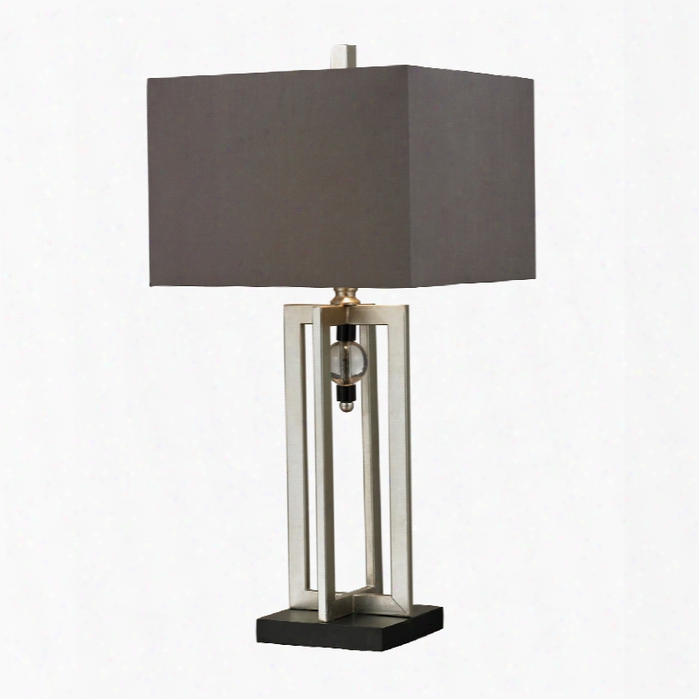 Dimond Lighting Silver Leaf 1-light Table Lamp In Black And Silver Leaf