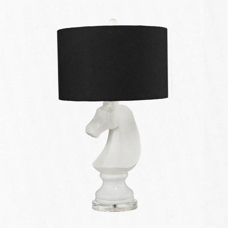 Dimond Lighting White Knight 1-light Table Lamp In Gloss White And Clear