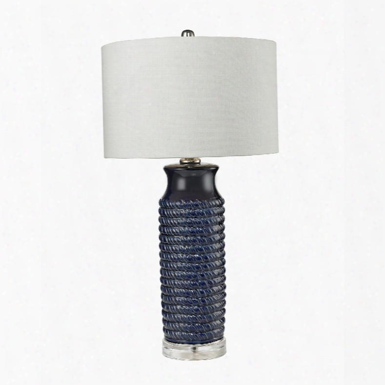 Dimond Lighting Weapped Rope 1-light Table Lamp In Navy Blue And Clear