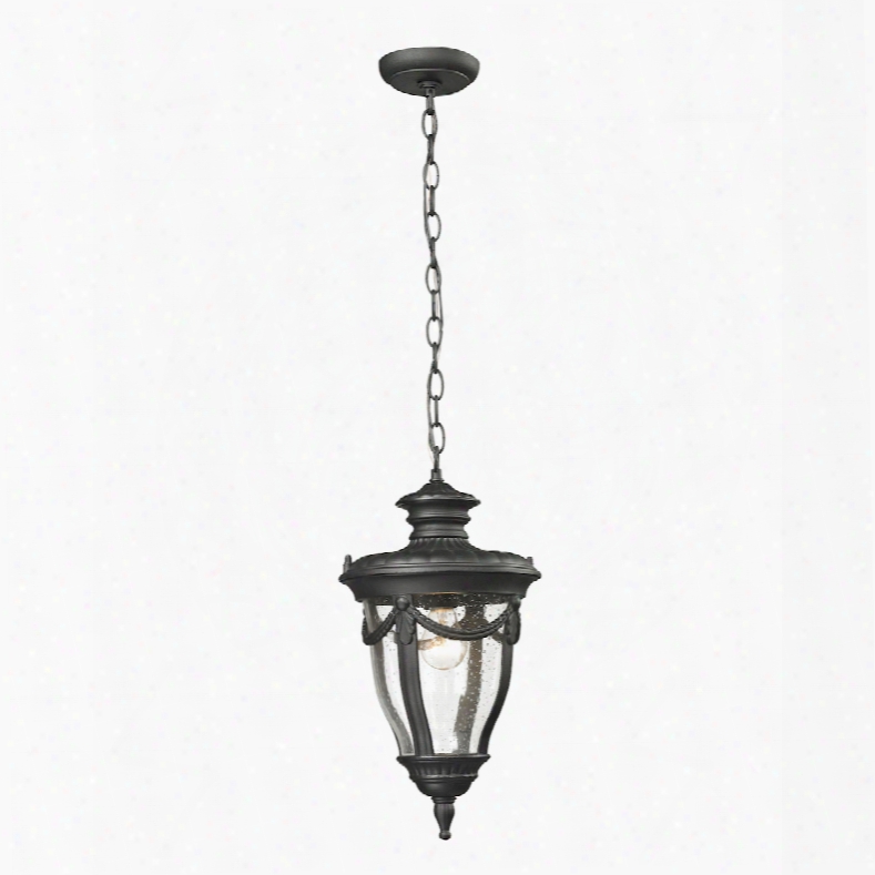 Elk Lighting Anise 1-light Outdoor Pendant In Texttured Matte Black