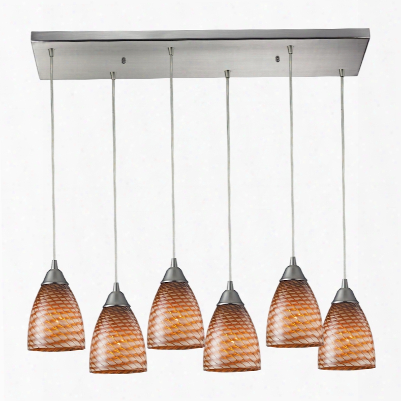 Elk Lighting Arco Baleno 6-light Pendant In Satin Nickel