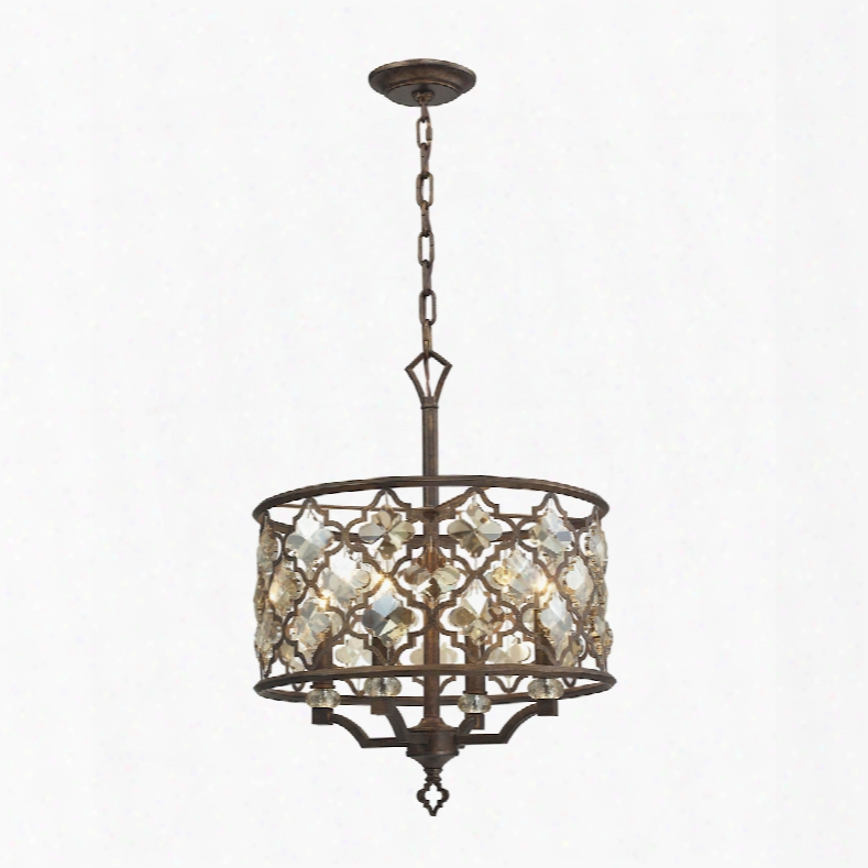 Elk Lighting Armand 4-light Pendant In Weathered Bronze