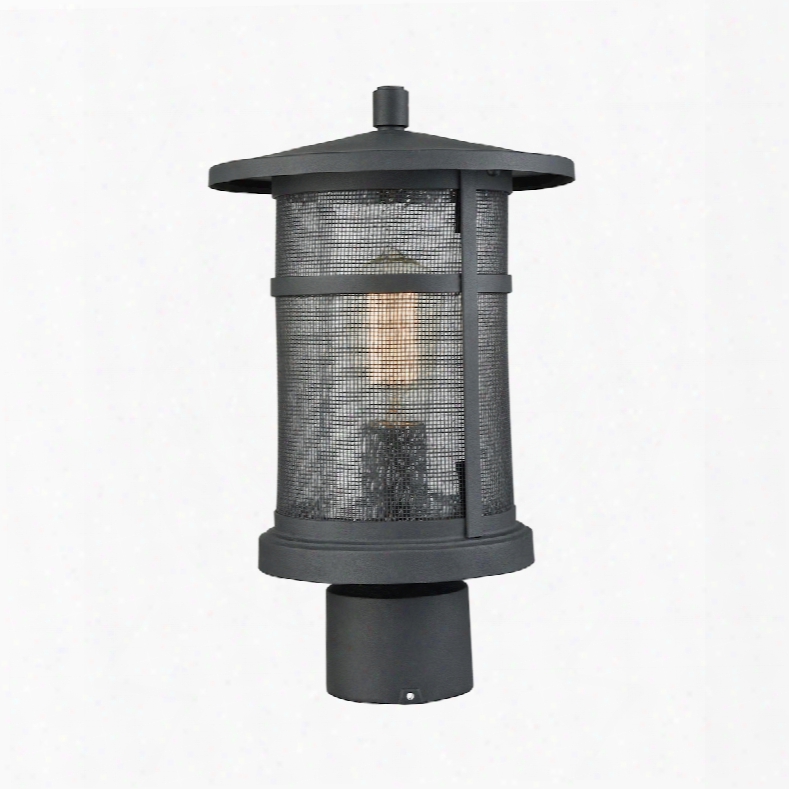 Elk Lighting Aspen Lodge 1-light Outdoor Post Mount In Textured Matte Black