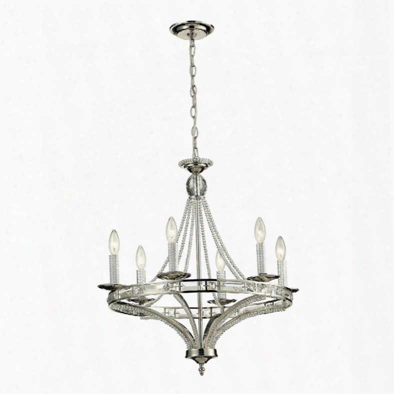 Elk Lighting Aubree 6-light Chandelier In Polished Nickel