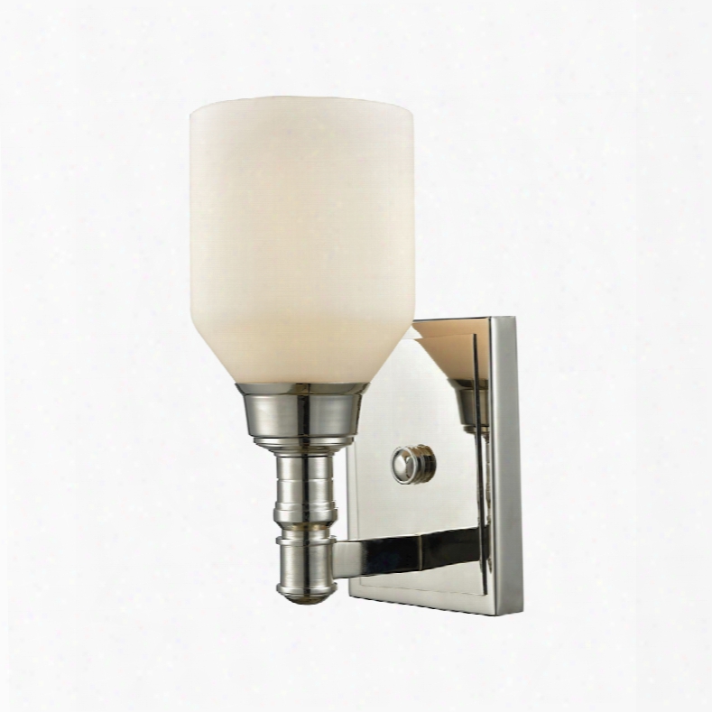 Elk Lighting Baxter 1-light Vanity Ij Polished Nickel Upon Opal White Glass