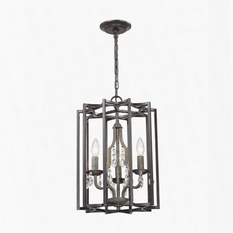 Elk Lighting Belgique 3-light Chandelier In Oil Rubbed Bronze And Malted Rust