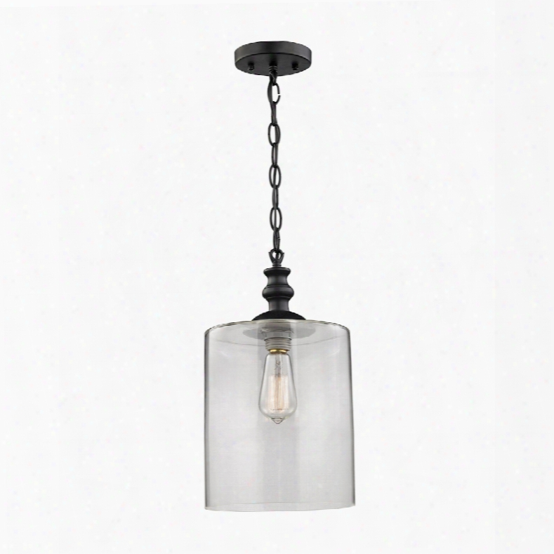 Elk Lighting Bergen 1-light Pendant In Oil Rubbed Bronze And Clear Glass