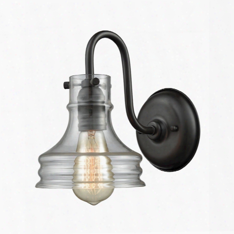 Elk Lighting Binghamton 1-light Wall Sconce In Oil Rubbed Bronze With Clear Glass