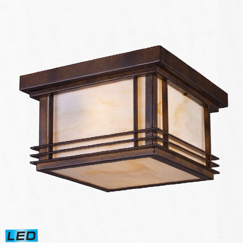 Elk Lighting Blackwell 2-ligt Outdoor Led Flushmount In Hazelnut Bronze