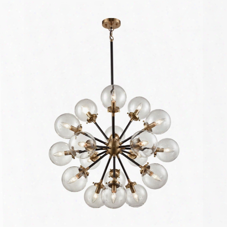 Elk Lighting Boudreaux 18-light Chandelier In Matte Black And Antique Gold