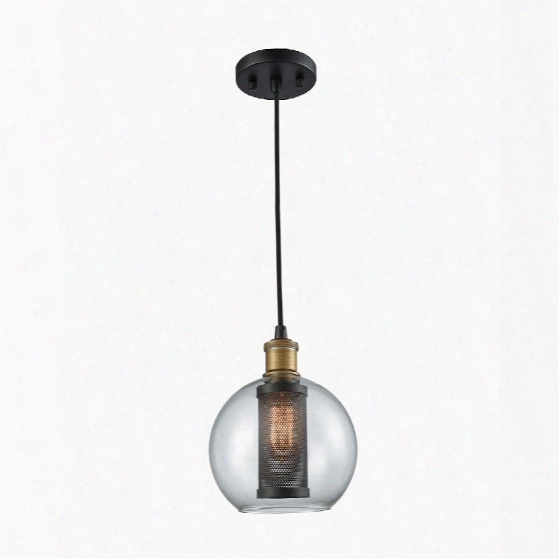 Elk Lighting Bremington 1-light Pendant In Oil Rubbed Bronze/aged Gold With Clear Glass