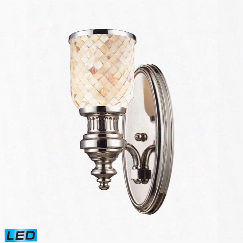 Elk Lighting Chadwick 1-light Led Wall Scomce In Classic Nickel And Cappa Shells