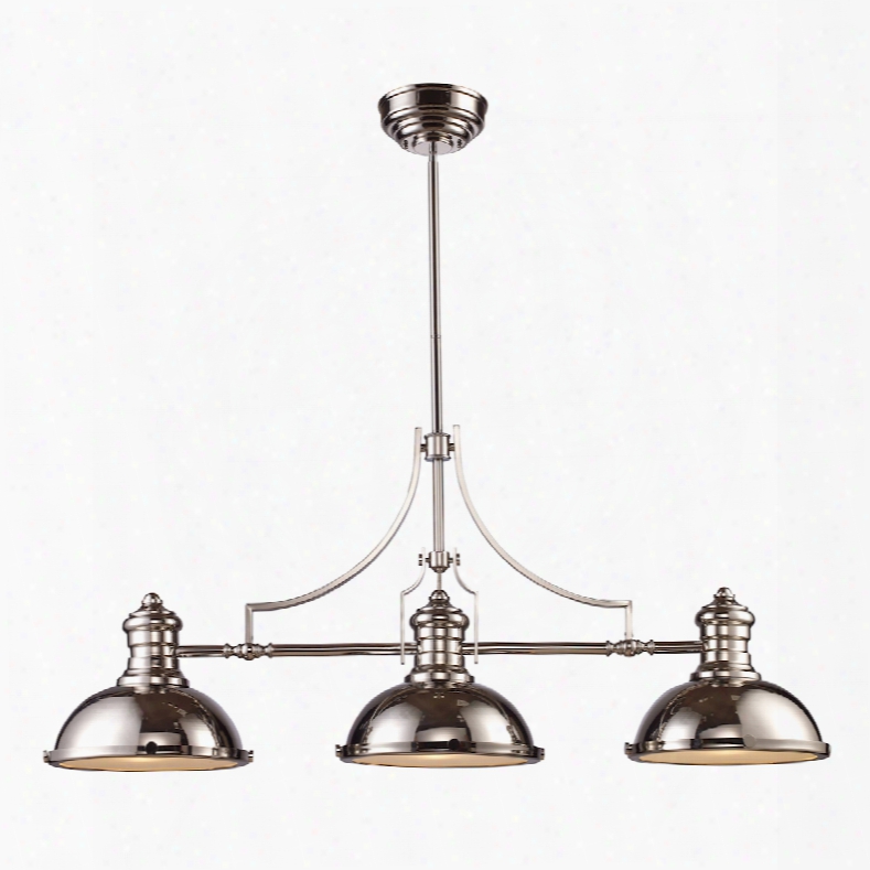 Elk Lighting Chadwick 3-light Billiard In Polished Nickel