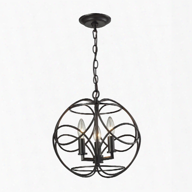 Elk Lighting Chandette 3-light Pendant In Oil Rubbed Bronze