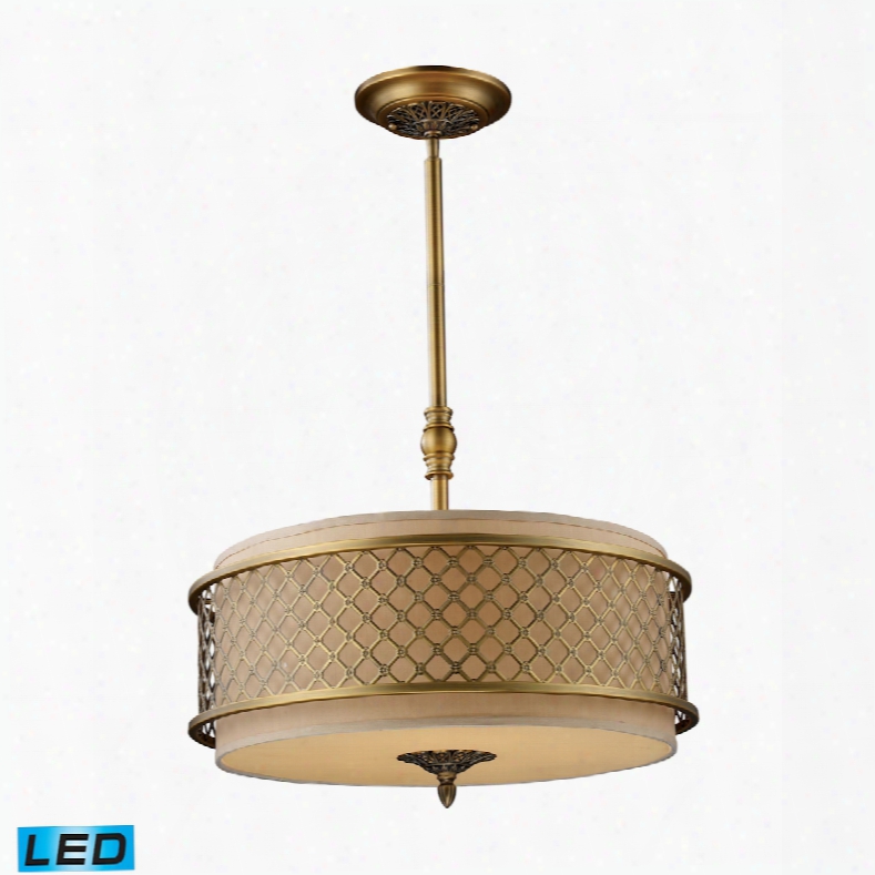 Elk Lighting Chester 4-light Led Pendant In Brushed Antiqque Brass