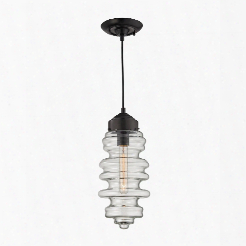 Elk Lighting Cipher 1-light Pendant In Oil Rubbed Bronze And Clear Glass