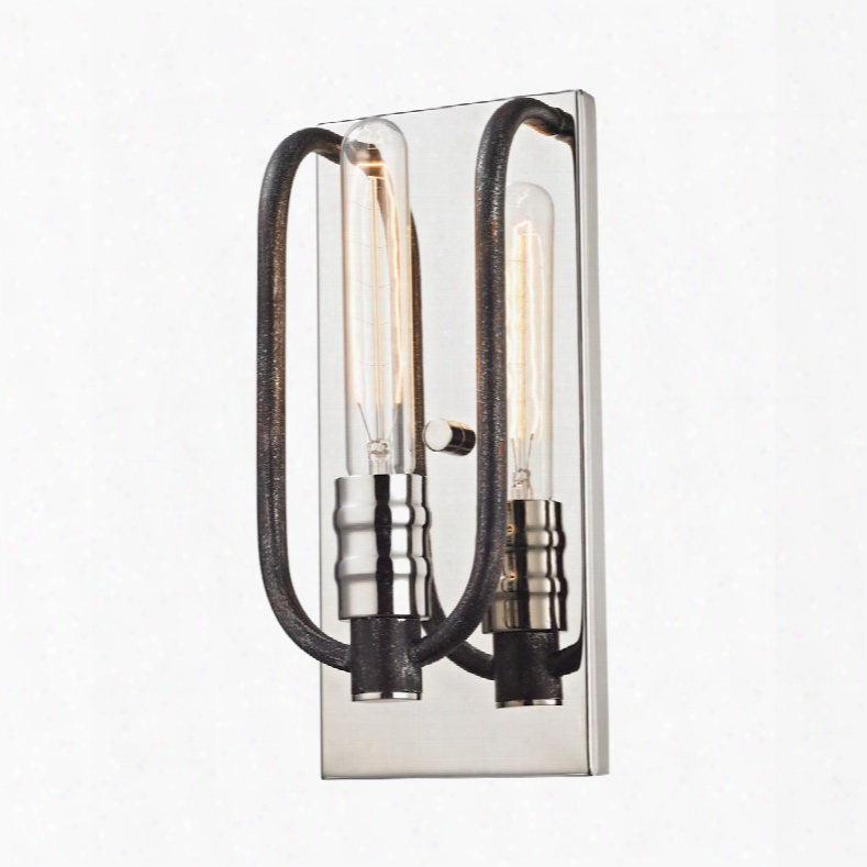 Elk Lighting Continuum 1-light Wall Sconce In Silvered Graphite With Polished Nickel Accents