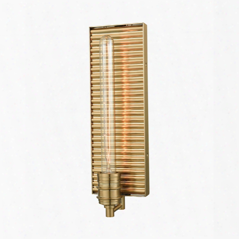 Elk Lighting Corrugated Steel 1-light Wall Sconce In Satin Brass