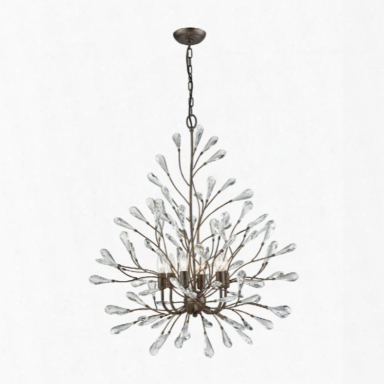 Elk Lighting Crislett 6-light Chandelier In Sunglow Bronze With Clear Crystal