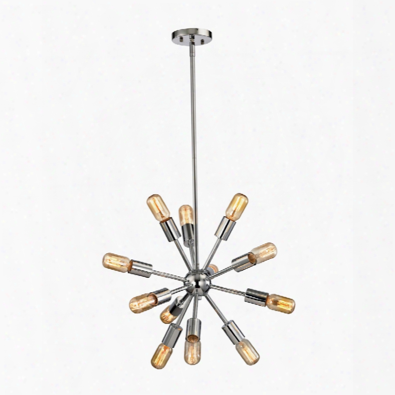 Elk Lighting Delphine 12-light Chandeelier In Polished Chrome