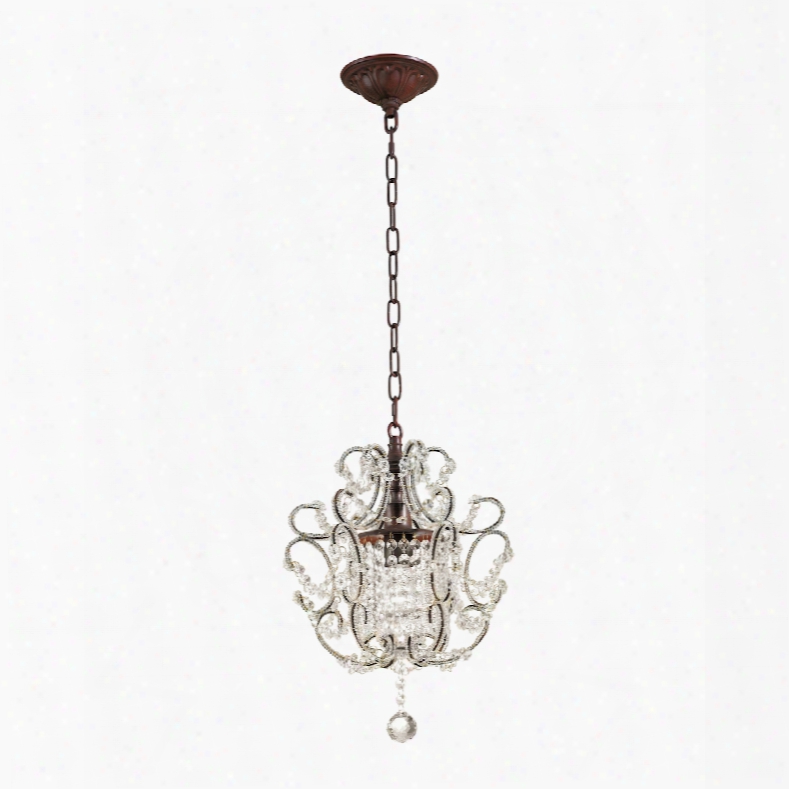 Elk Lighting Elise 1-light Pendant In Rust And Clear Cystal