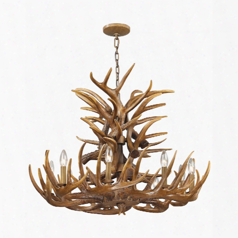 Elk Lighting Elk 9-light Chandelier In Wood Brown