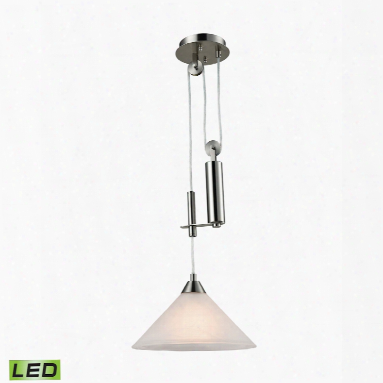 Elk Lighting Elysburg 1-light Led Pendant In Satin Nickel