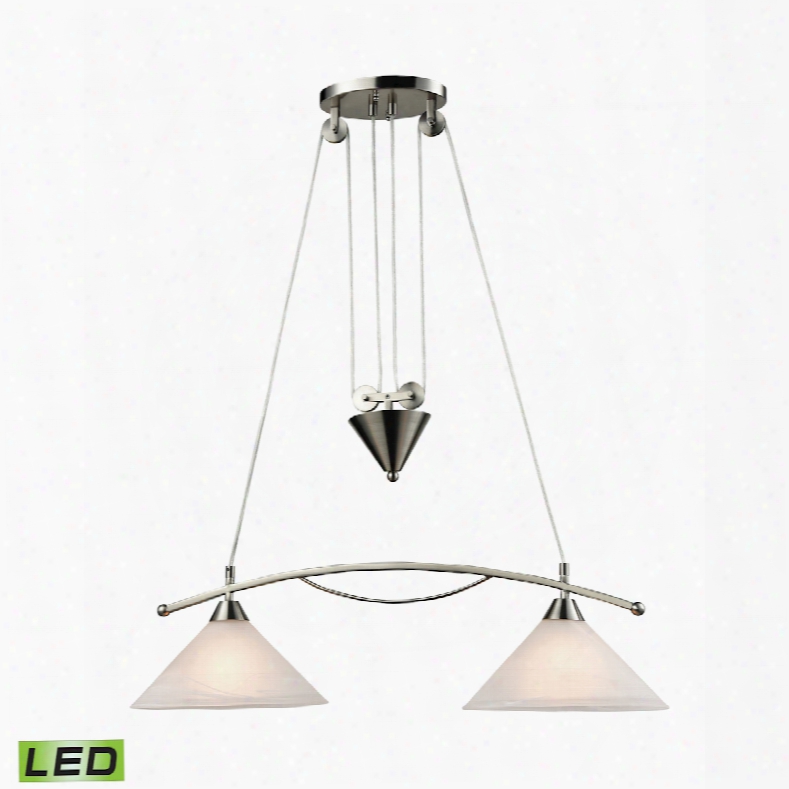 Elk Lighting Elysburg 2-light Led Island In Satin Nickel