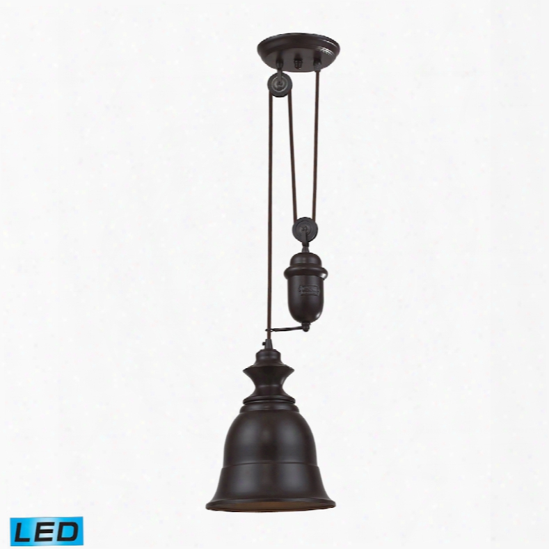 Elk Lighting Farmhouse 1-light Adjustable Led Pendant In Oiled Bronze