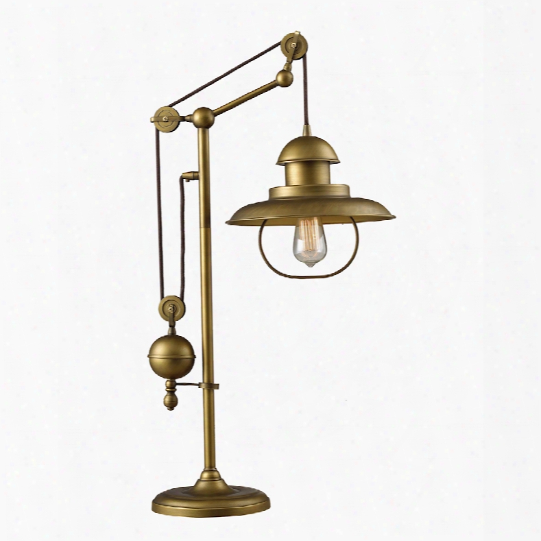 Elk Lighting Farmhouse 1-light Adjustable Table Lamp In Antique Brass
