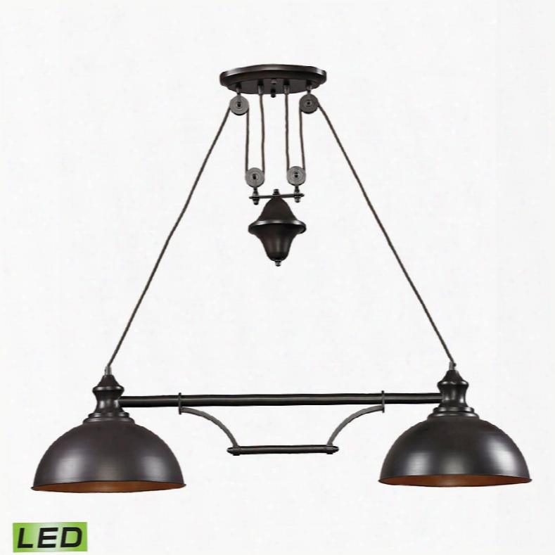 Elk Lighting Farmhouse 2-light Led Island In Oiled Bronze