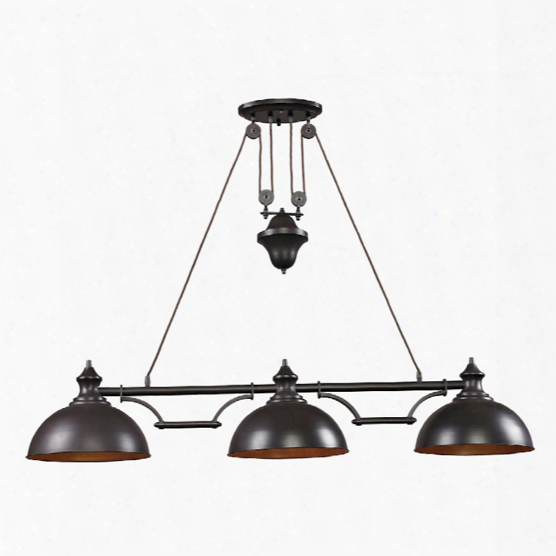 Elk Lighting Farmhouse 3-light Billiard In Oiled Bronze