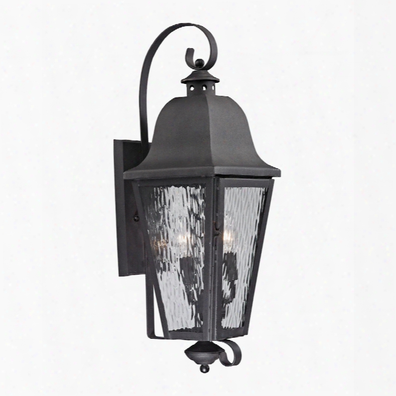 Elk Lighting Forged Brookridge 3-light Outdoor Sconce In Charcoal